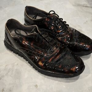 Cole Haan Zerogrand W04386 Women Tortoise Print Wingtip Oxford Shoe Size 7.0